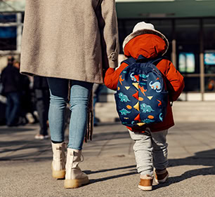 Parent Child Walking To School