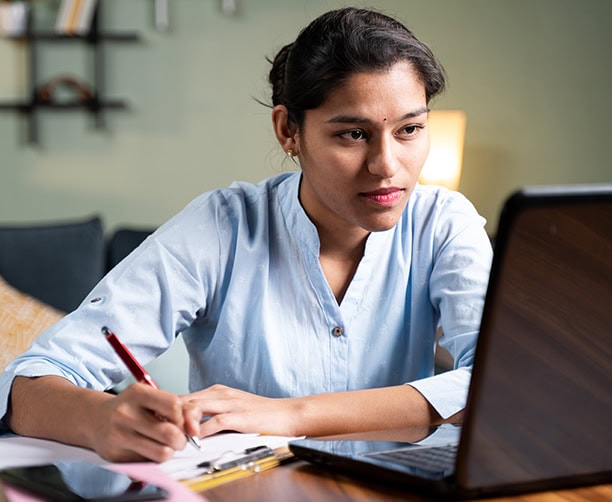 Student Studying Online With Laptop