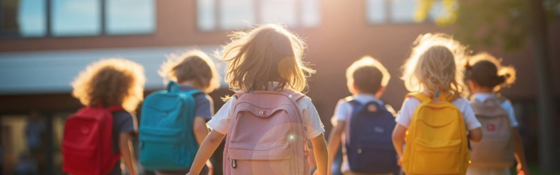 Students Walking To School With Backpacks